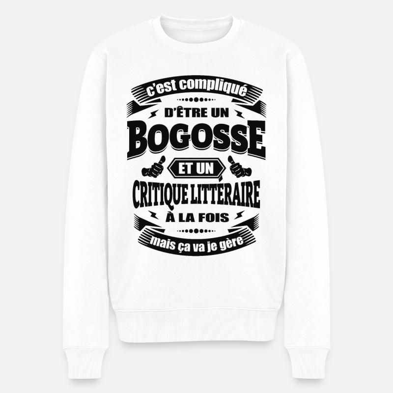 BOGOSSE ET CRITIQUE LITTERAIRE - Pull Premium bio Homme - blanc