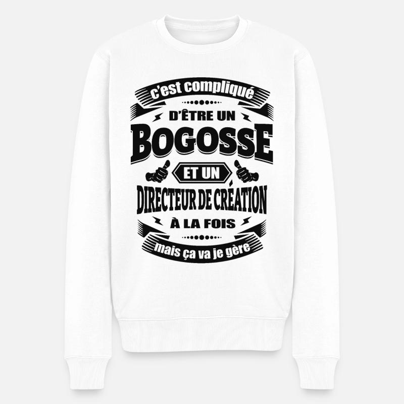 BOGOSSE DIRECTEUR DE CREATION - Pull Premium bio Homme - blanc