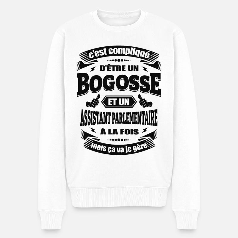 BOGOSSE ET ASSISTANT PARLEMENTAIRE - Pull Premium bio Homme - blanc