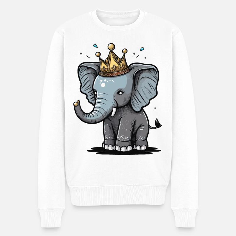 L’éléphant royal - Pull Premium bio Homme - blanc
