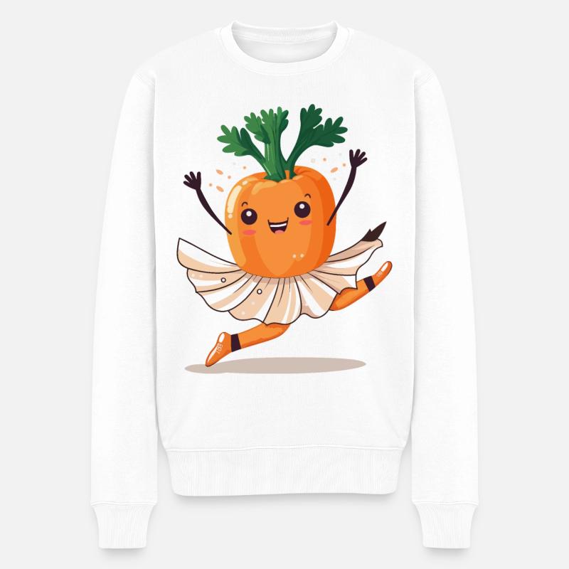 Karotten-Ballett - Männer Premium Bio Pullover - Weiß
