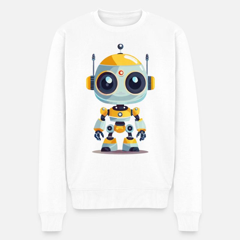 Un robot mignon - Pull Premium bio Homme - blanc
