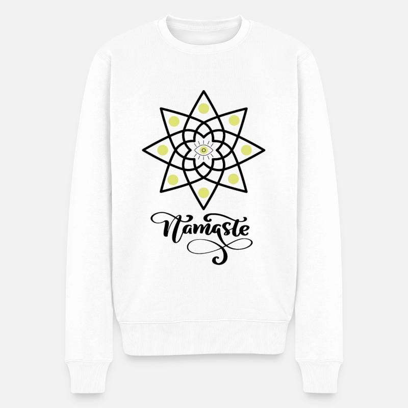Namaste yoga Namasté - Männer Premium Bio Pullover - Weiß