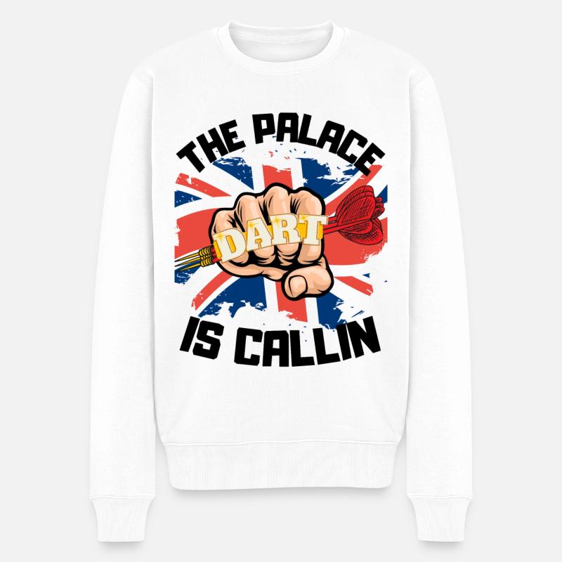 Dart WM Ally Palace England Design Dartpfeile - Männer Premium Bio Pullover - Weiß