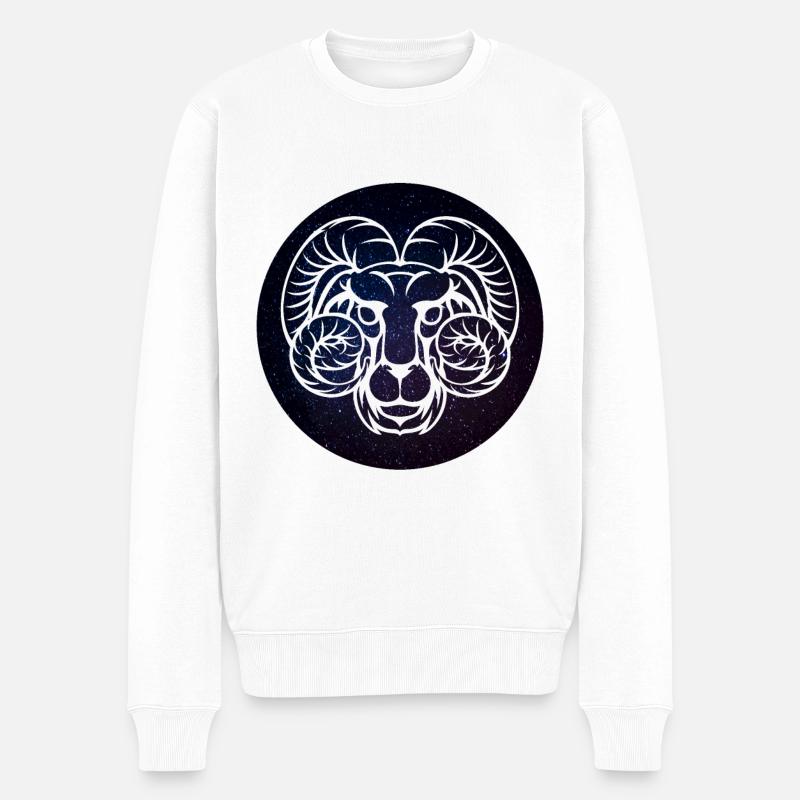Signe du zodiaque Bélier - Pull Premium bio Homme - blanc