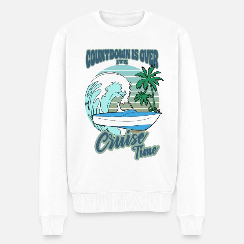 Countdown is Over - Its Cruise Time - Männer Premium Bio Pullover - Weiß