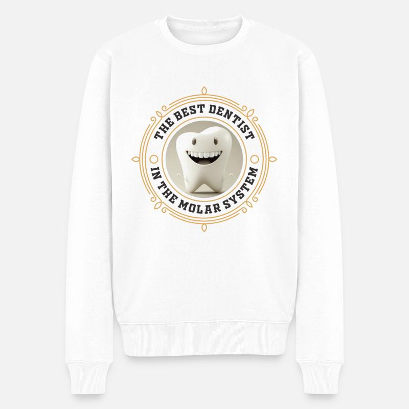 Meilleur dentiste dans le système molaire - bester Zahnarzt - Pull Premium bio Homme - blanc