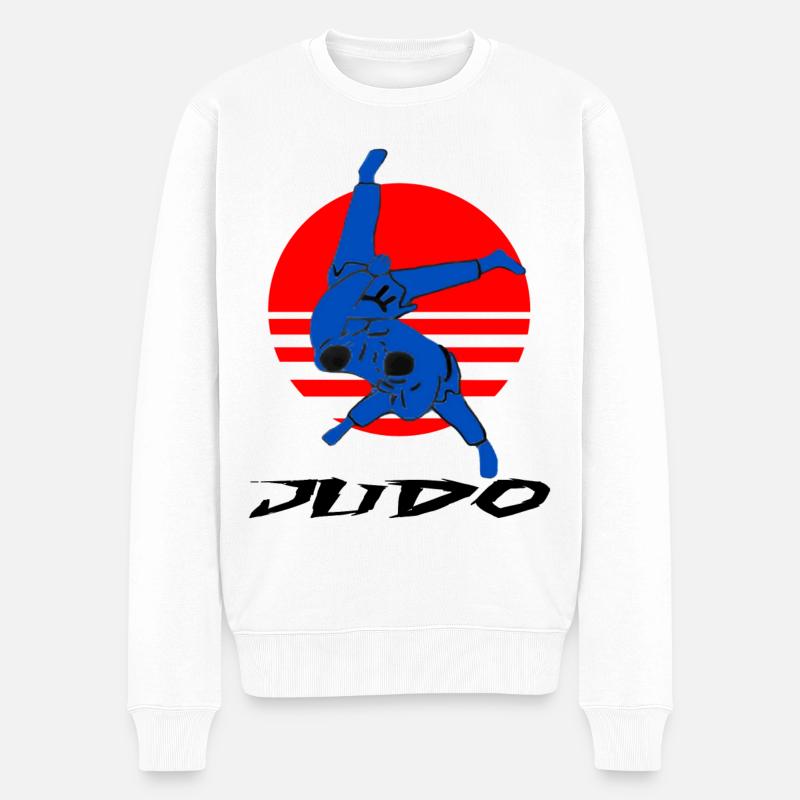 Judo - Männer Premium Bio Pullover - Weiß