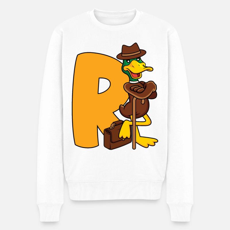 Rente Ente R Rentner Rentnerin Ruhestand Geschenk - Männer Premium Bio Pullover - Weiß
