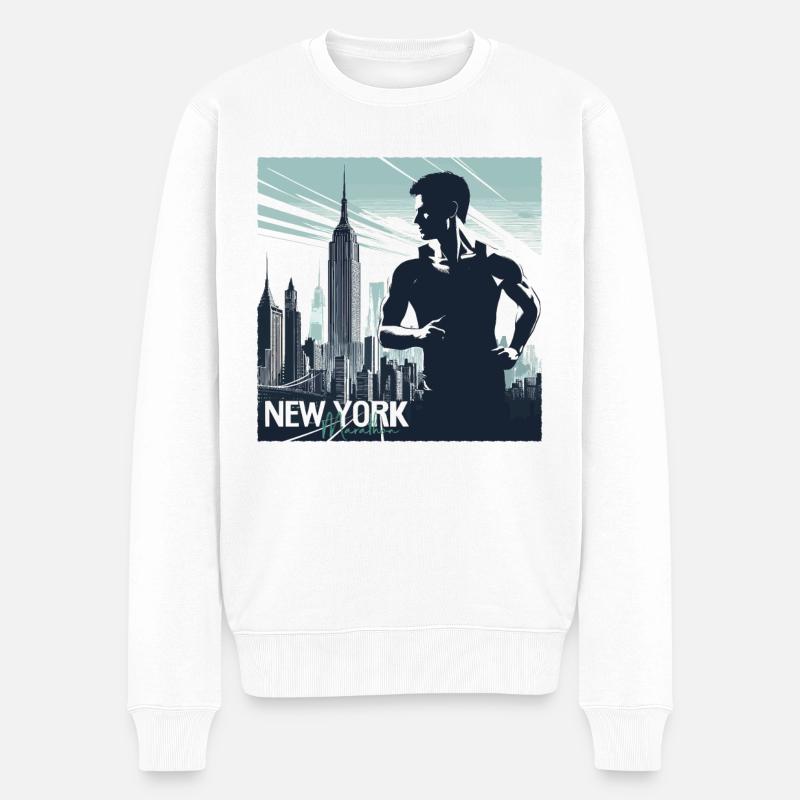 Läufer Lauf Shirt - Männer Premium Bio Pullover - Weiß