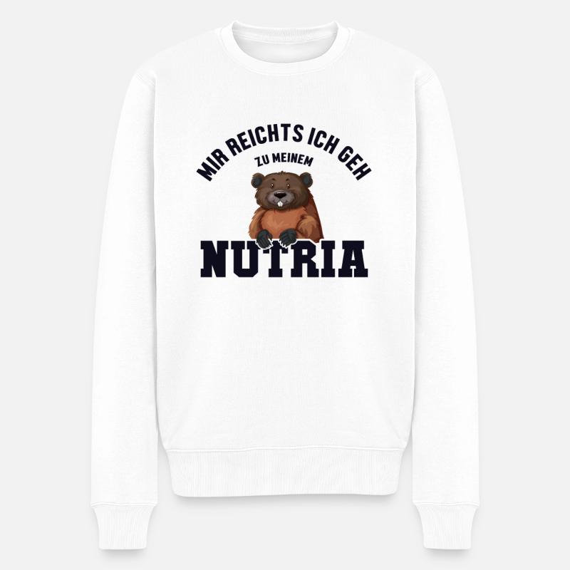 Mir reichts ich geh zum Nutria Sumpfbiber Biber - Männer Premium Bio Pullover - Weiß