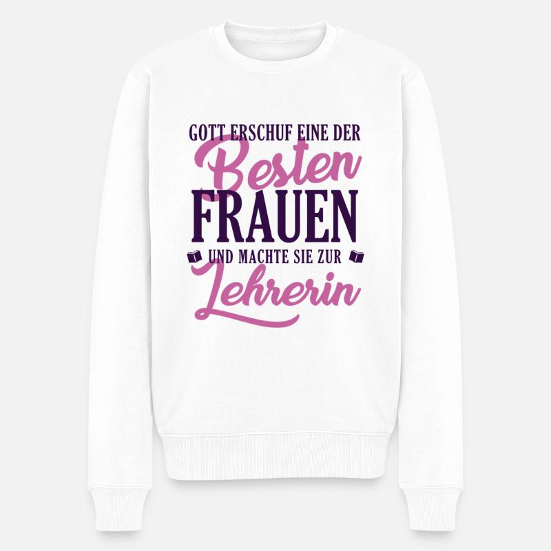 Lehrerin beste Frau Pädagoge Referendar Lehrerin - Männer Premium Bio Pullover - Weiß