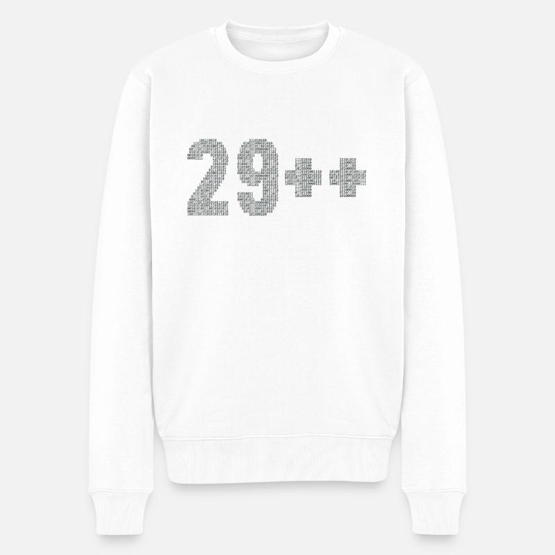 29++ Programmierer Softwareentwickler Coder 30. - Männer Premium Bio Pullover - Weiß