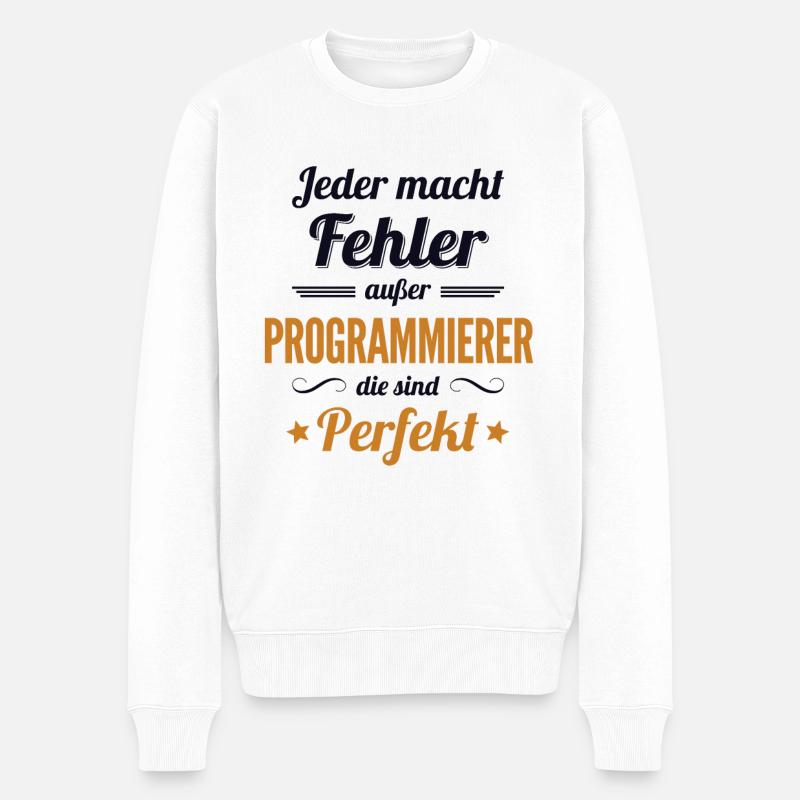Programmierer sind Perfekt Developer Coder - Männer Premium Bio Pullover - Weiß