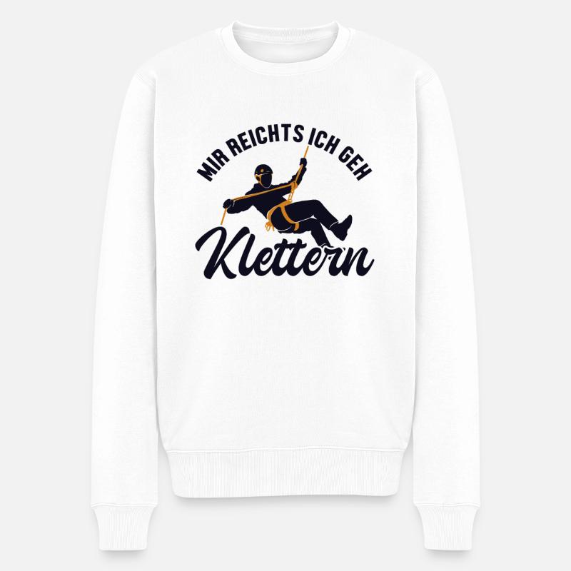 Mir reichts ich geh Klettern Speedklettern - Männer Premium Bio Pullover - Weiß