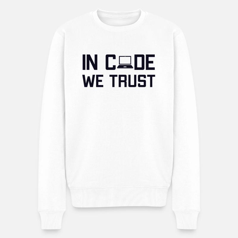 In Code We Trust Ingénieur logiciel Développeur - Pull Premium bio Homme - blanc