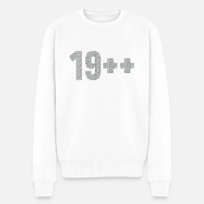 19++ Programmierer Softwareingenieur Coder 20. - Männer Premium Bio Pullover - Weiß