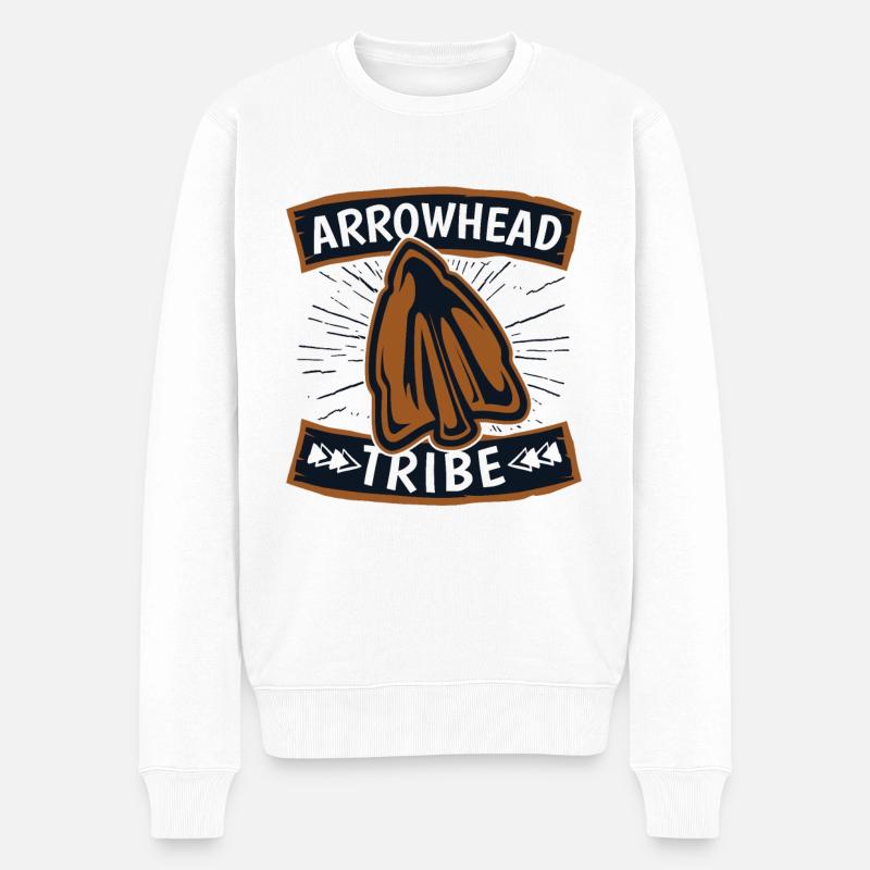 Arrowhead Tribe Jagdspitzen Arrowhead Hunter - Männer Premium Bio Pullover - Weiß