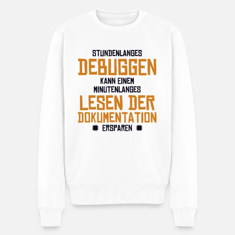 Stundenlanges Debuggen Softwareingenieur Coder - Männer Premium Bio Pullover - Weiß