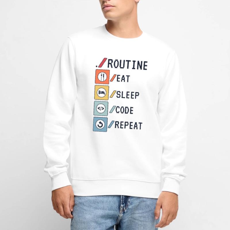 Routine Eat Sleep Code Repeat Developer Coder Pull Premium bio Homme