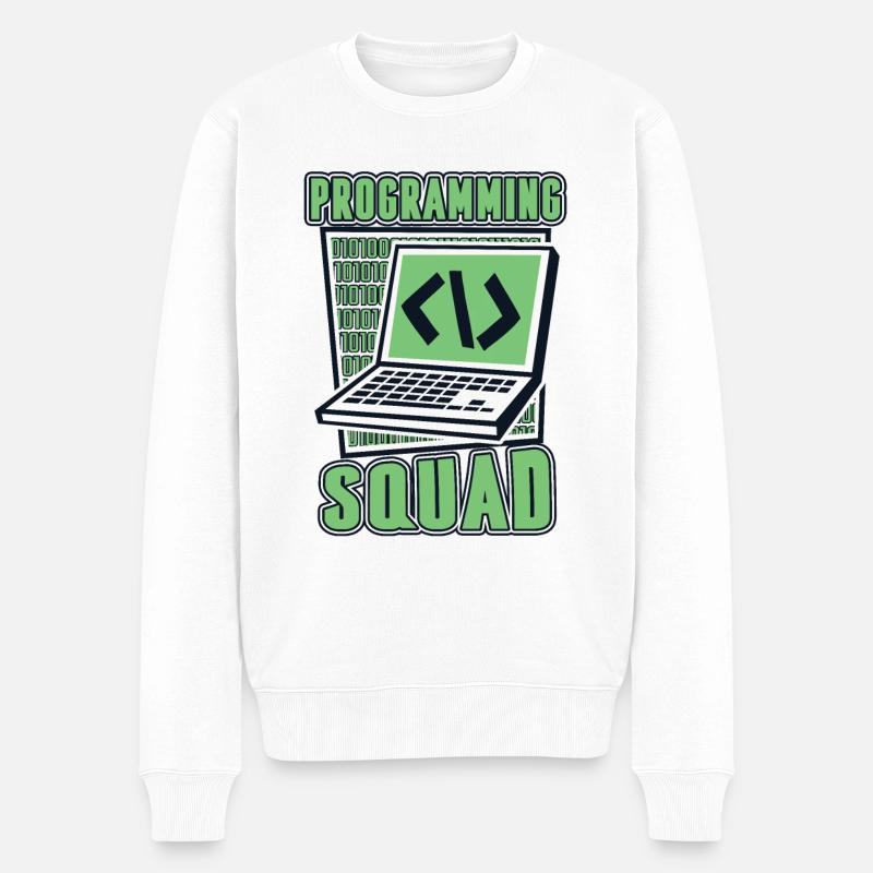 Programming Squad Softwareentwickler Developer - Männer Premium Bio Pullover - Weiß