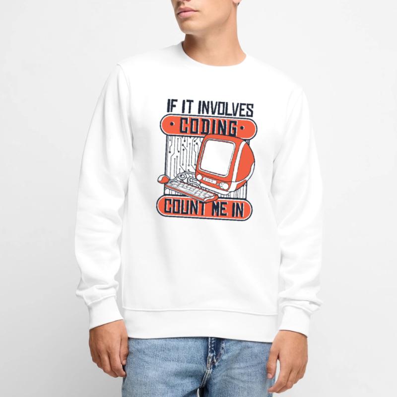 If It Involves Coding Count Me In Developer Men's Premium Organic Jumper