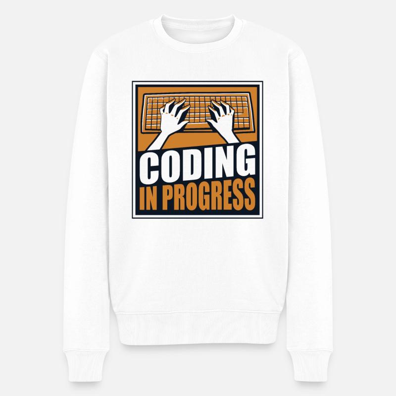 Coding In Progress Softwareingenieur Developer - Männer Premium Bio Pullover - Weiß