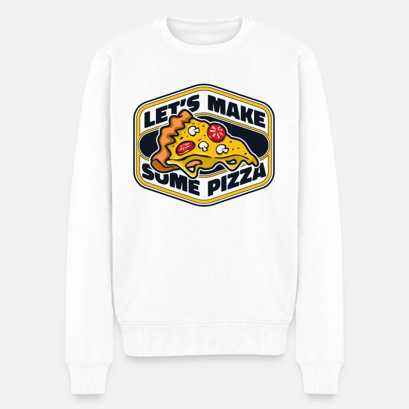 Faisons de la pizza plateau de pizza pizza pizza four pizza - Pull Premium bio Homme - blanc