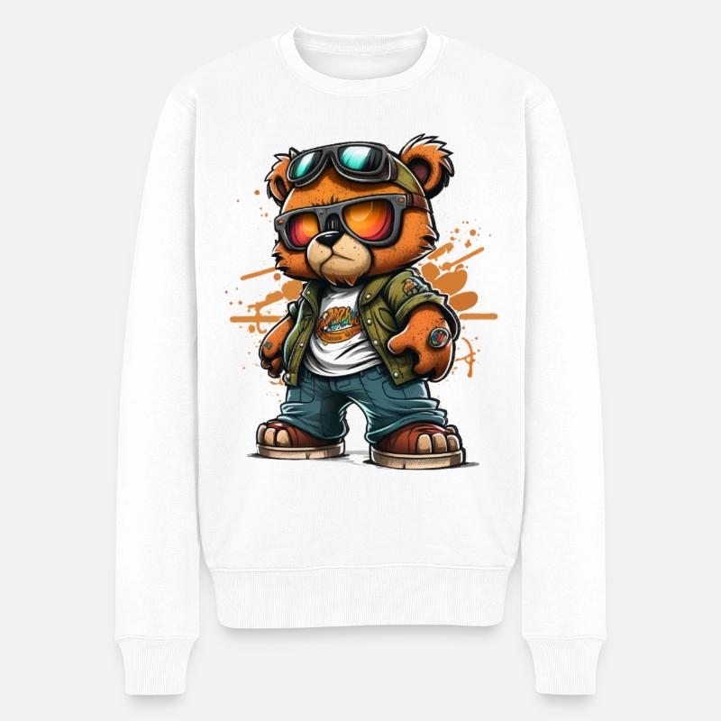 Cooler Teddy - Männer Premium Bio Pullover - Weiß