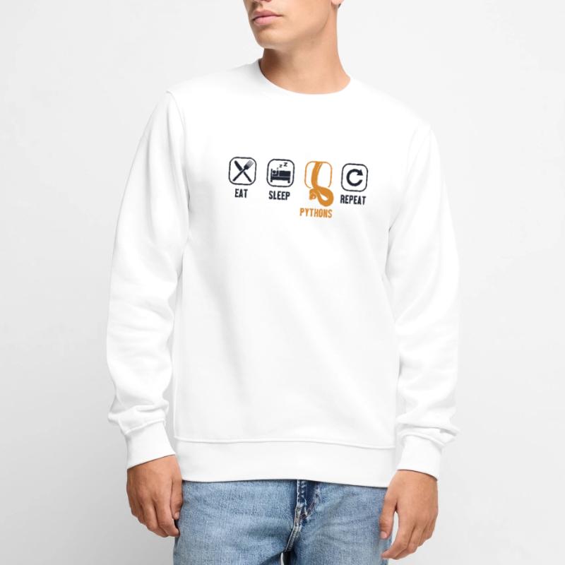 Eat Sleep Pythons Repeat Python Snake Banana Men's Premium Organic Jumper