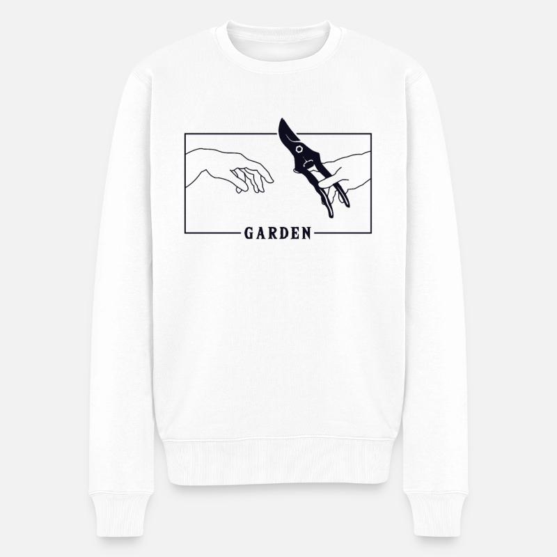 Michelangelo Creation of Adam Garden Gartenbau - Männer Premium Bio Pullover - Weiß
