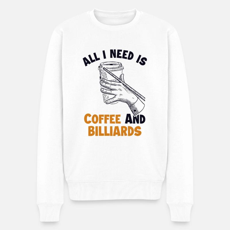 Café et billard Billards Snooker - Pull Premium bio Homme - blanc