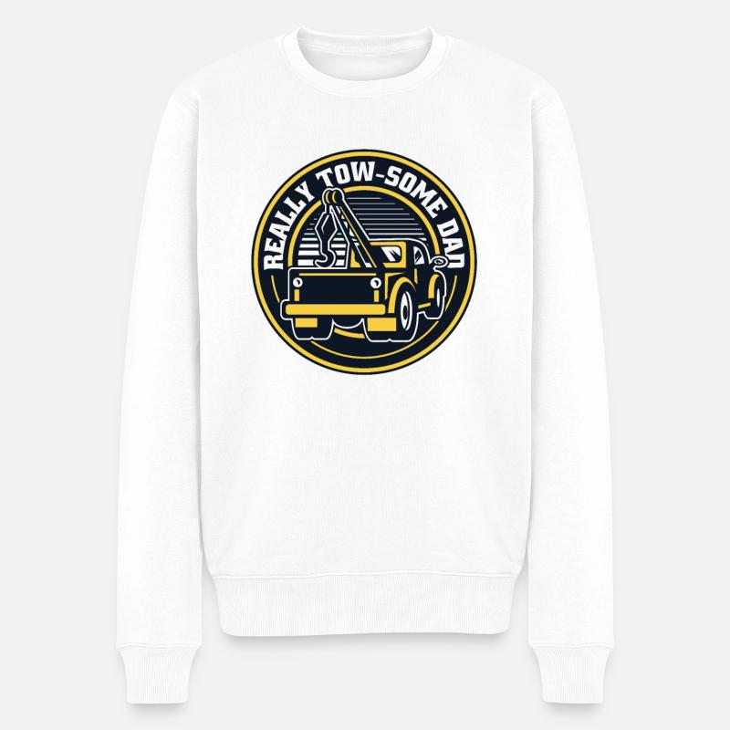 Really Towsome Dad Abschlepper Fahrer - Männer Premium Bio Pullover - Weiß