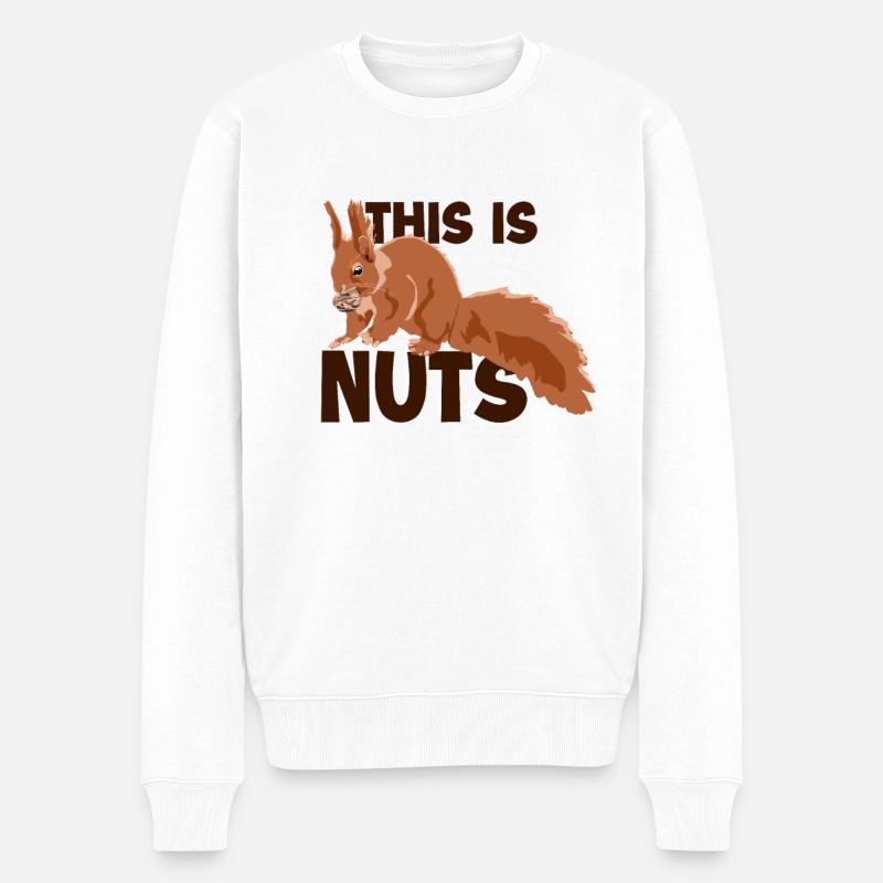 This Is Nuts Fuchshörnchen Grauhörnchen - Männer Premium Bio Pullover - Weiß
