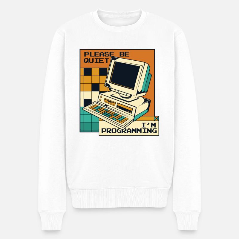 Please Be Quiet Softwareingenieur Developer - Männer Premium Bio Pullover - Weiß