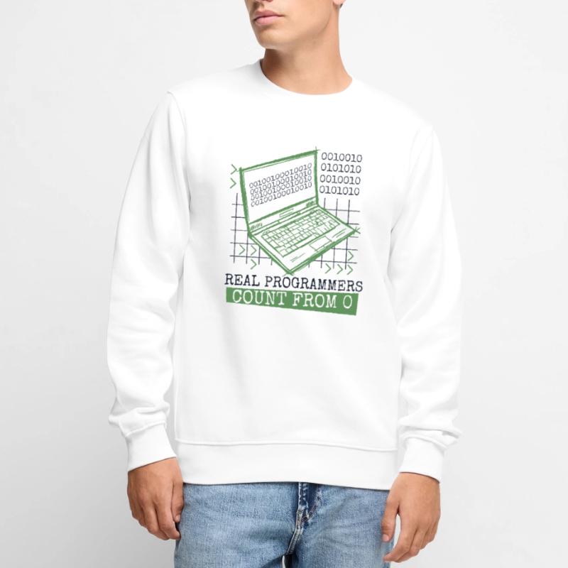 Real Programmers Count From 0 Developer Coder Männer Premium Bio Pullover