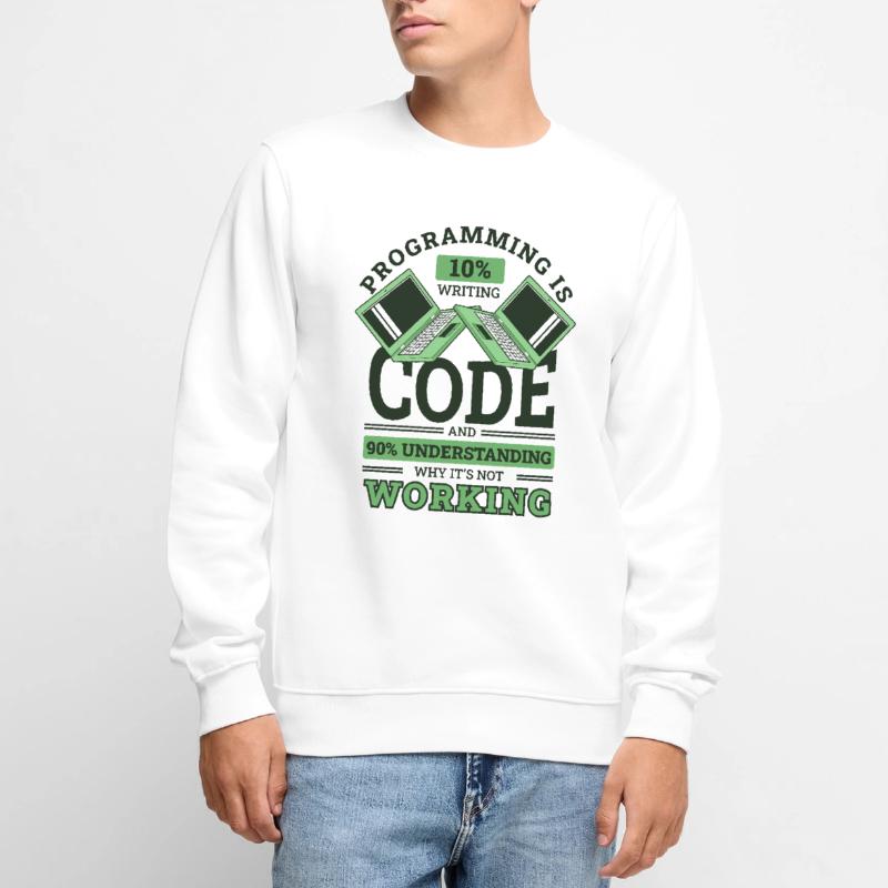 Programming 10% Writing 90% Not Working Coder Männer Premium Bio Pullover