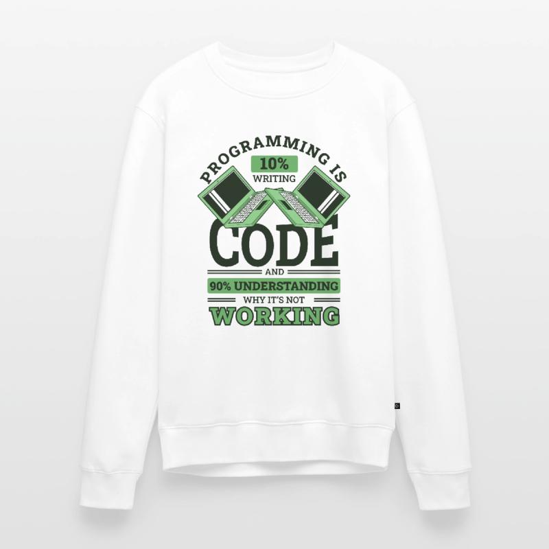 Programming 10% Writing 90% Not Working Coder Männer Premium Bio Pullover