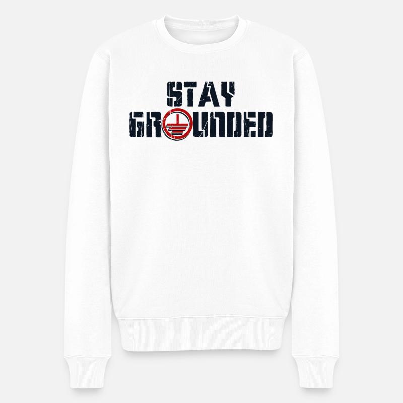 Stay Grounded Elektroinstallateur Elektroniker - Männer Premium Bio Pullover - Weiß
