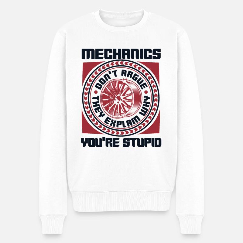 Les mécaniciens ne discutent pas Maître mécanicien automobile - Pull Premium bio Homme - blanc