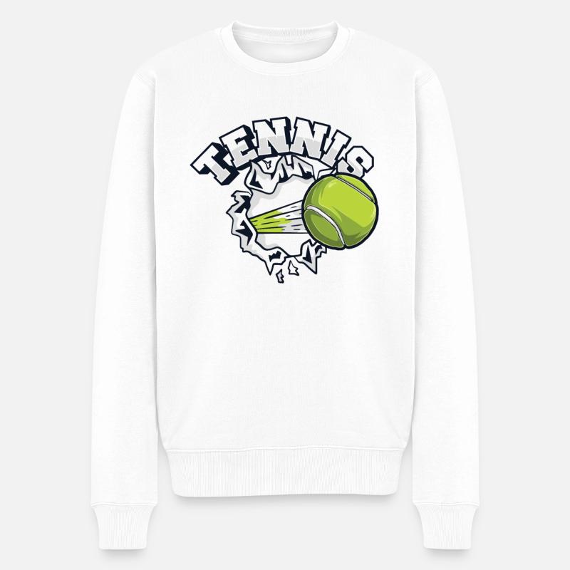 Tennis Professional Lover Player Trainer Tennis - Männer Premium Bio Pullover - Weiß