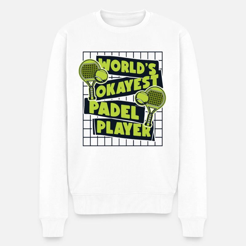 World's Okayest Padel Player Paddle Tennis - Männer Premium Bio Pullover - Weiß