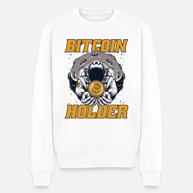 Bitcoin Holder Blockchain Crypto Kryptowährung - Männer Premium Bio Pullover - Weiß