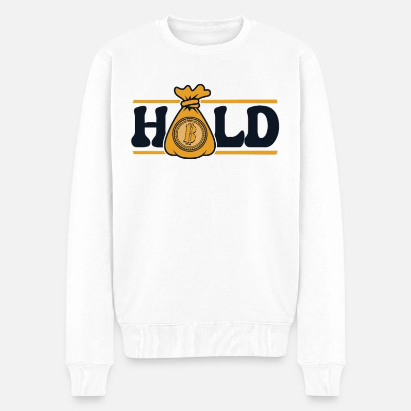 Hold Crypto Kryptowährung Blockchain Crypto - Männer Premium Bio Pullover - Weiß
