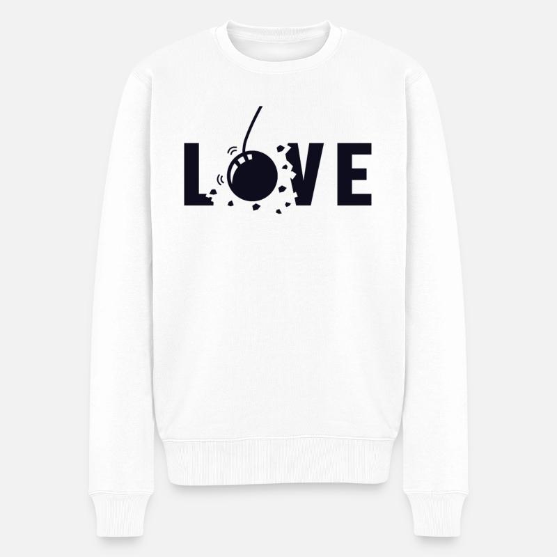 Liebe Abrissunternehmer Heimwerkerhaus - Männer Premium Bio Pullover - Weiß
