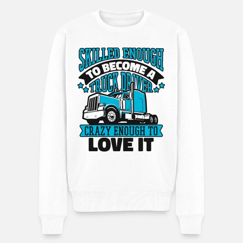 Assez compétent pour devenir camionneur - Pull Premium bio Homme - blanc