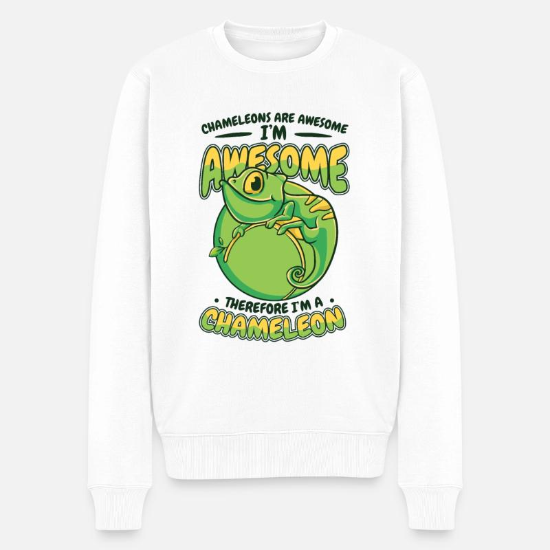 Deshalb bin ich ein Chamäleon Panther verschleierter Liebhaber - Männer Premium Bio Pullover - Weiß