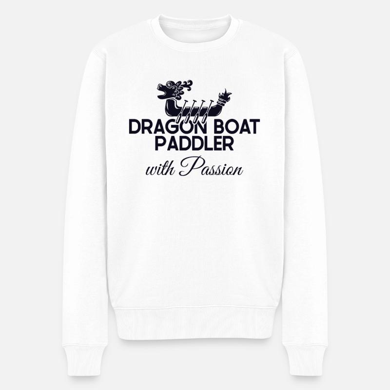 Drachenboot-Paddler mit Leidenschaft Paddler Trommler - Männer Premium Bio Pullover - Weiß