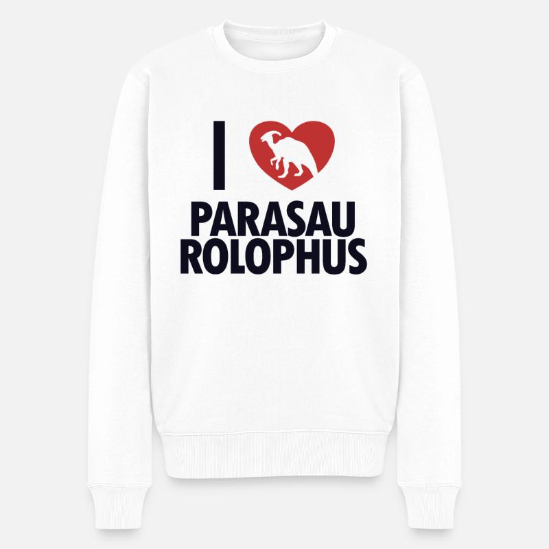 J’adore Parasaurolophus Dinosaur Lover - Pull Premium bio Homme - blanc