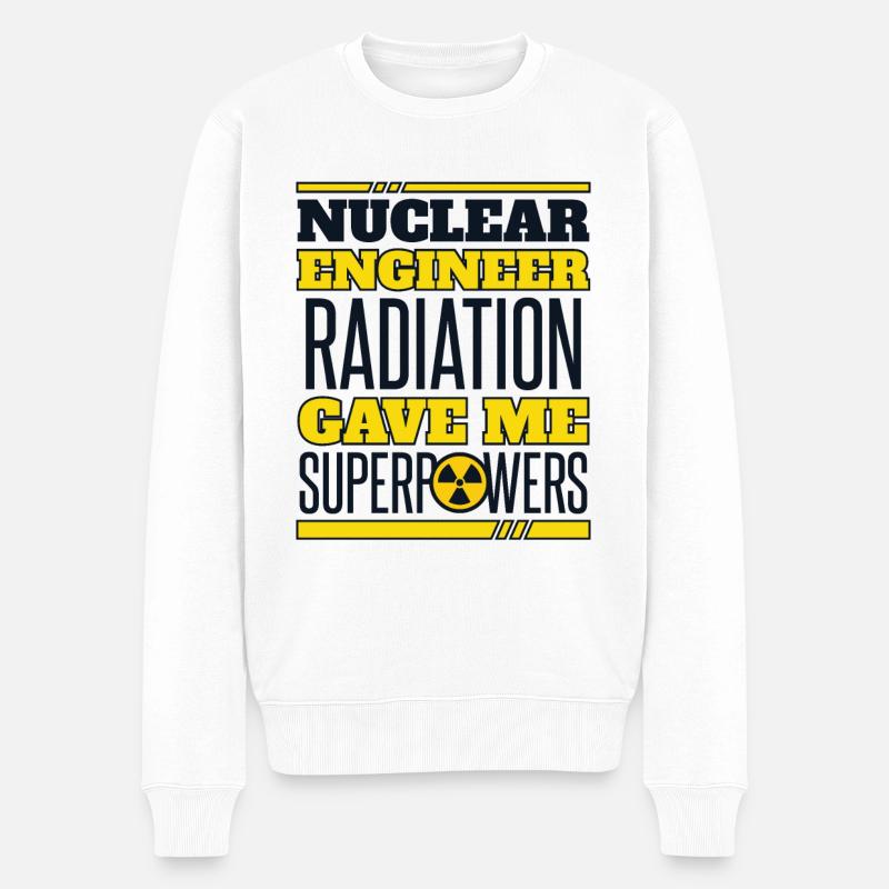 Strahlung verlieh mir Superkräfte Urannuklear - Männer Premium Bio Pullover - Weiß